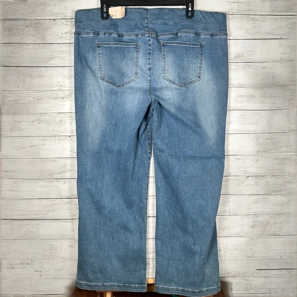 NYDJ Lift X Tuck Women's Clean Maele Washed Blue Pull On Wide Leg Jeans 22W NWT